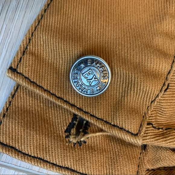 Rare 90's Hip Hop Exhaust Yellow Denim Jacket - Picture 11 of 12